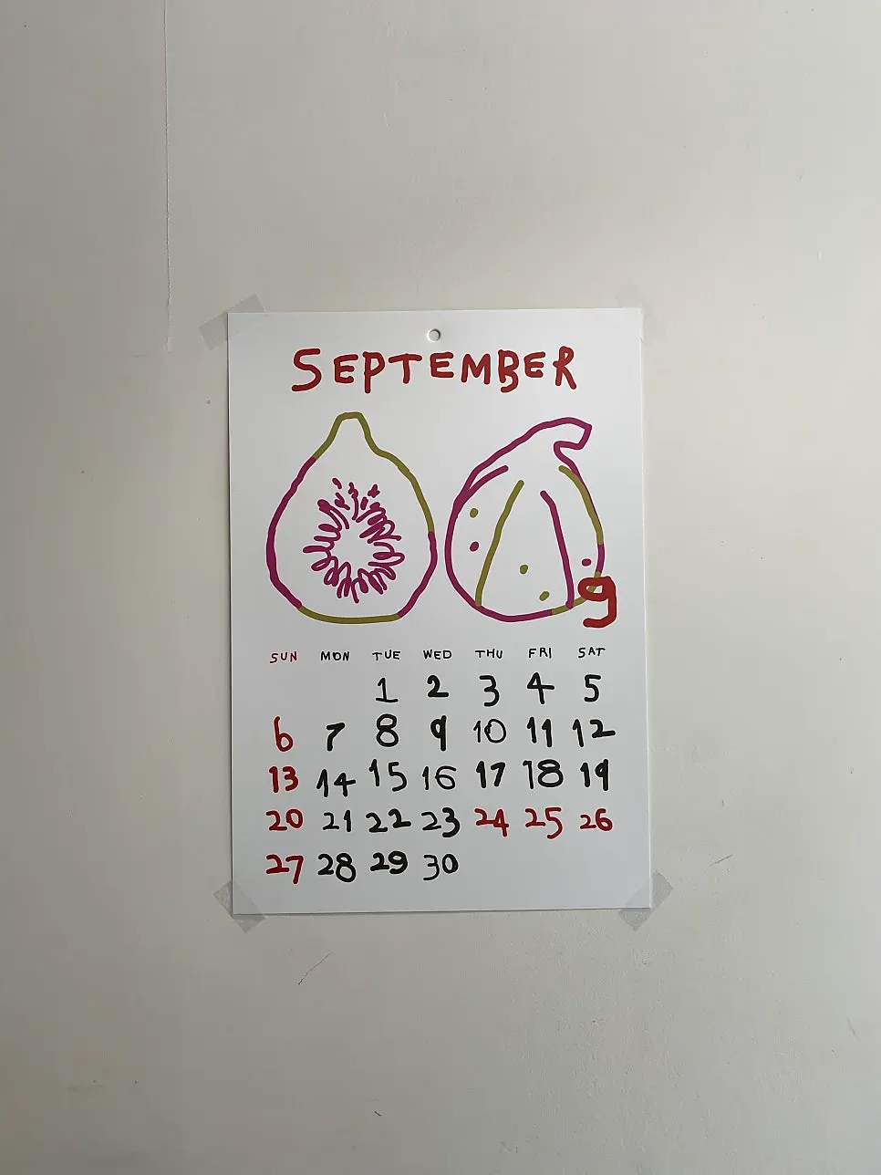 Cute mini poster stuck on the wall