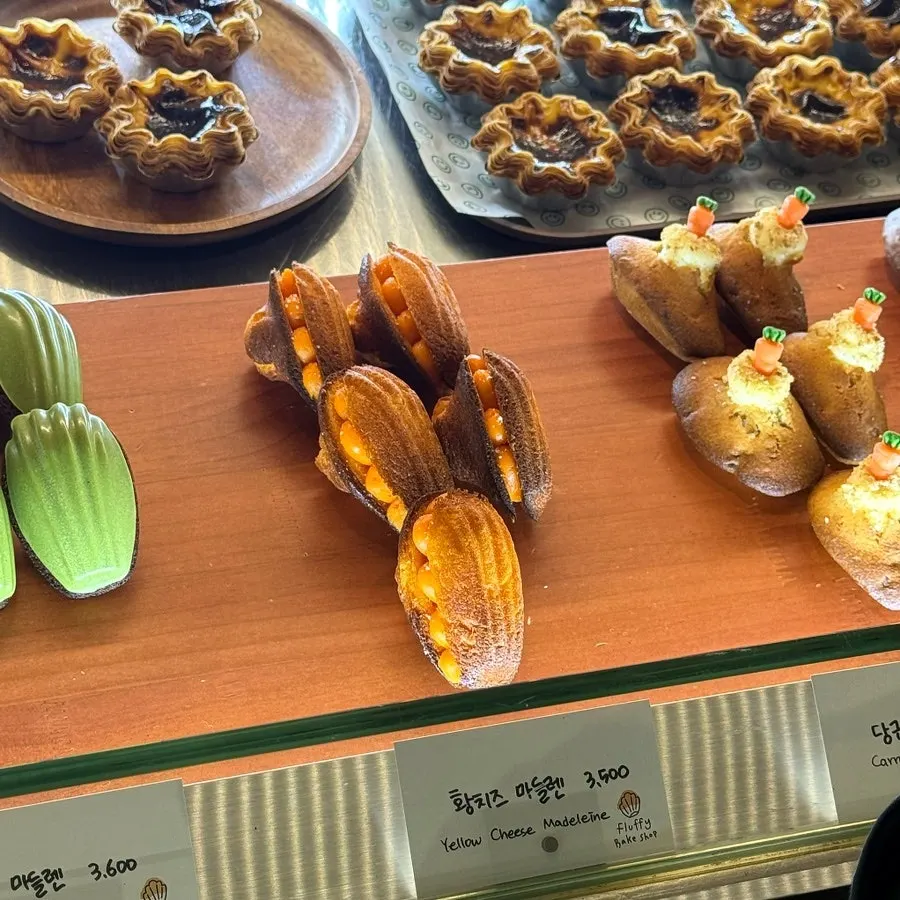 Madeleine display case at Fluffy Bake Shop