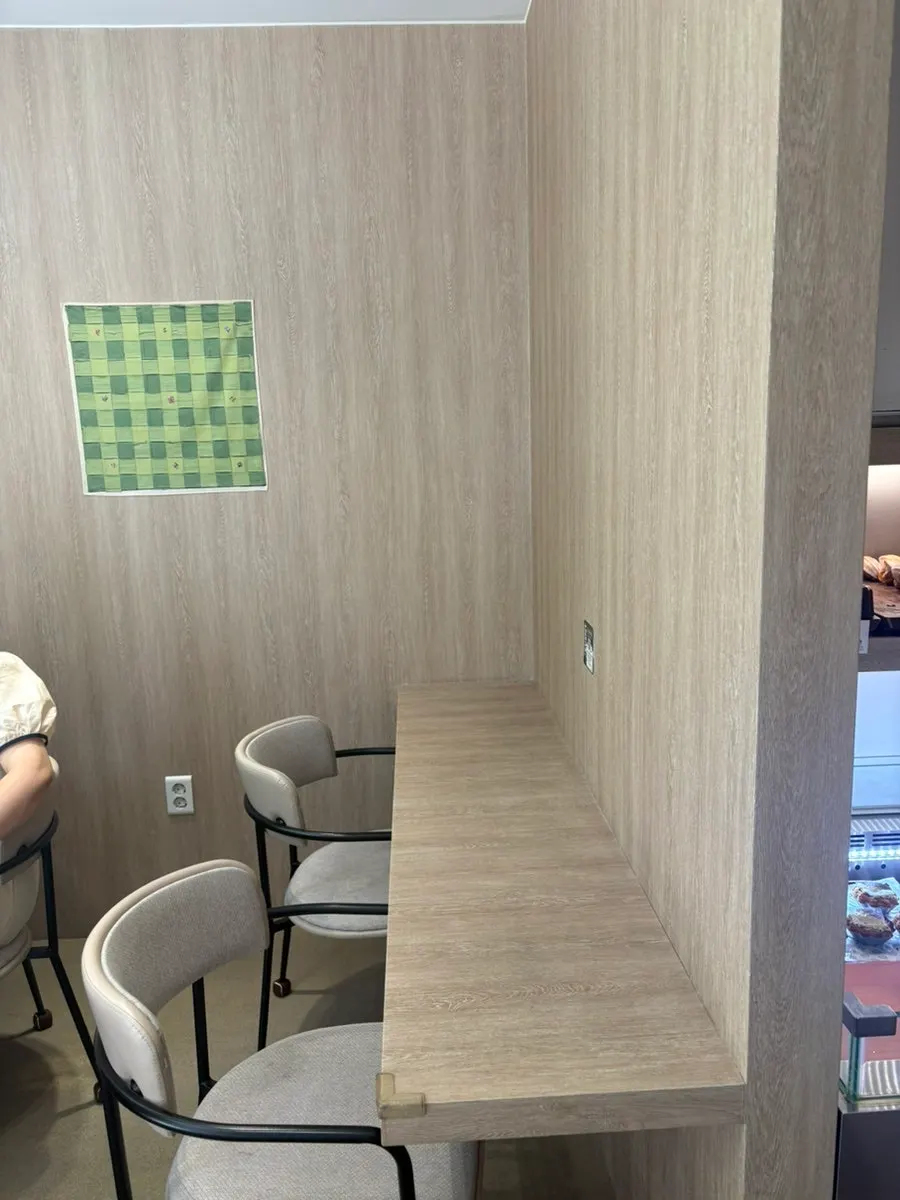 Interior seating at Fluffy Bake Shop