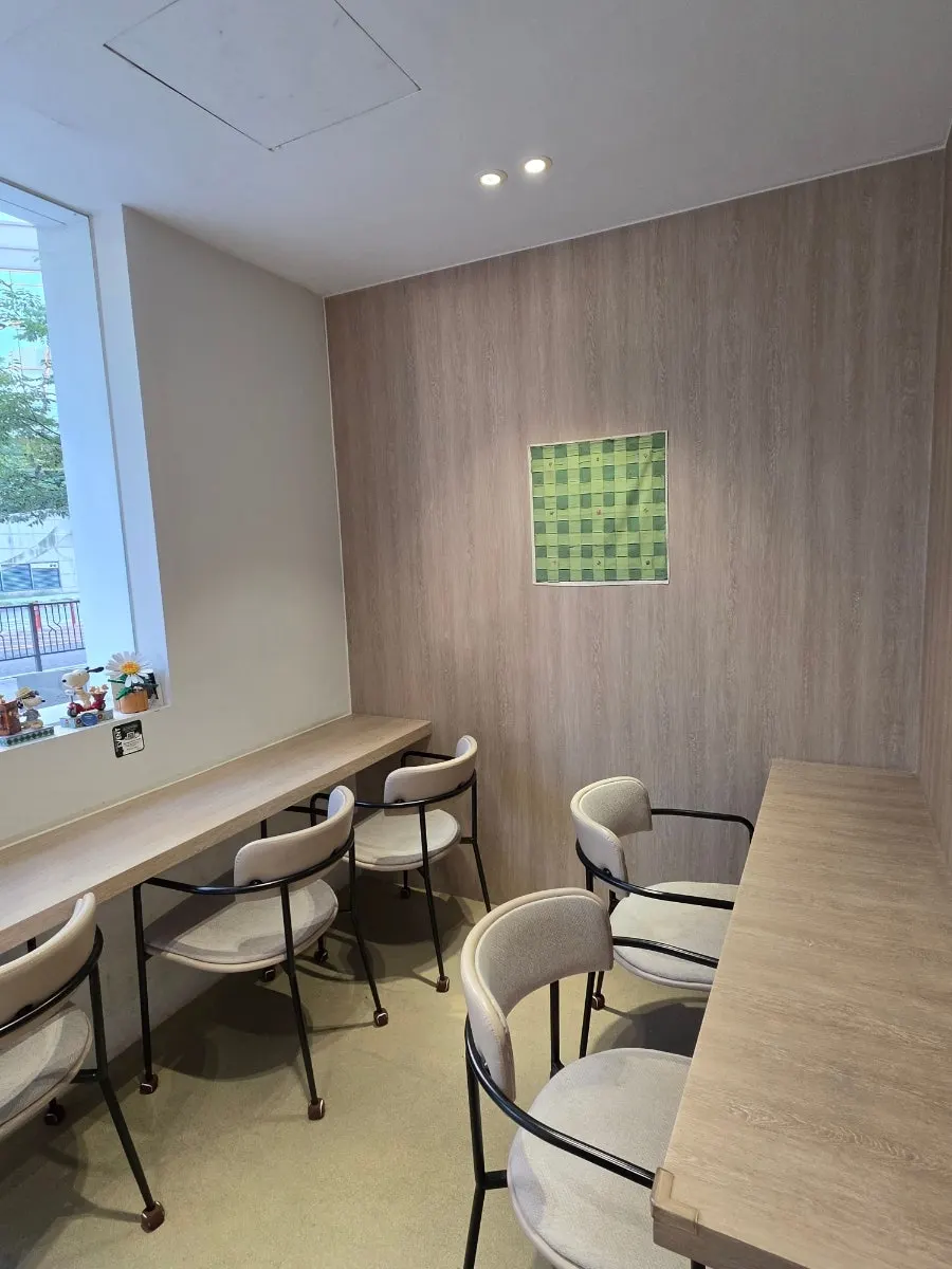 Shop interior in white and wood tones