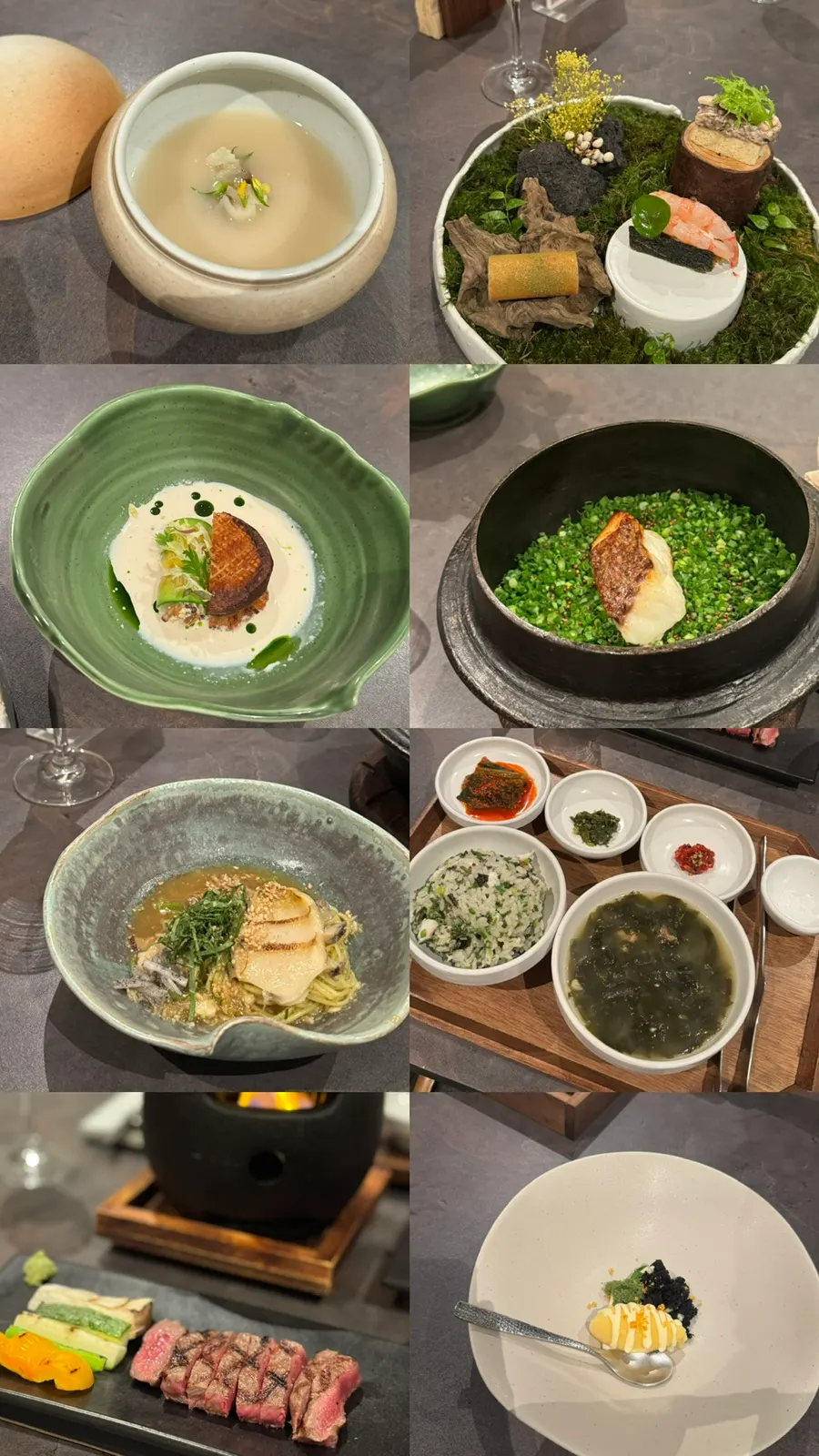Corn ice cream dessert with green tangerine cream sauce