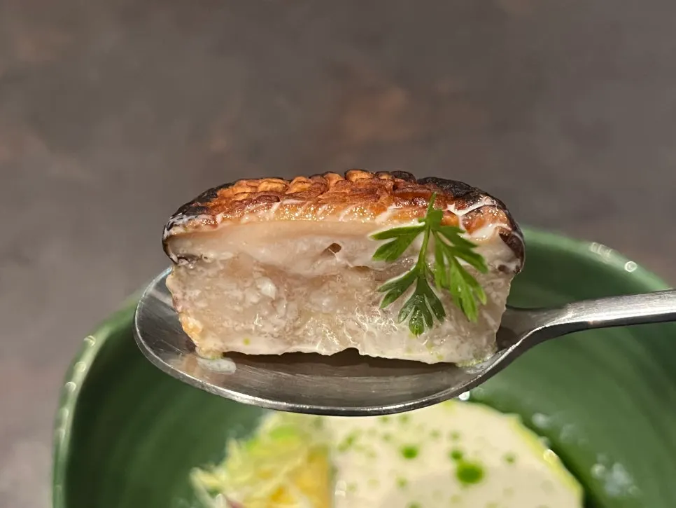 Shiitake mushroom and zucchini dish stuffed with shrimp