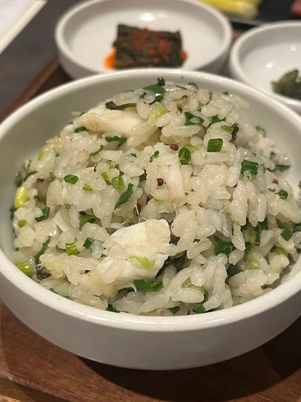 Sea bream pot rice divided into individual portions