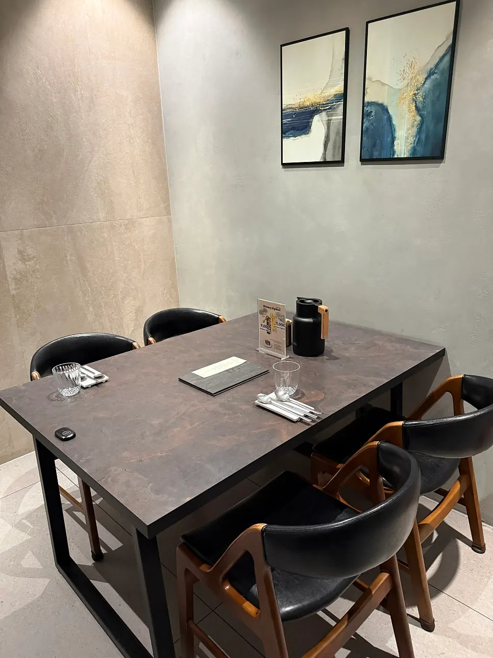 Inside the private four-person room assigned by reservation