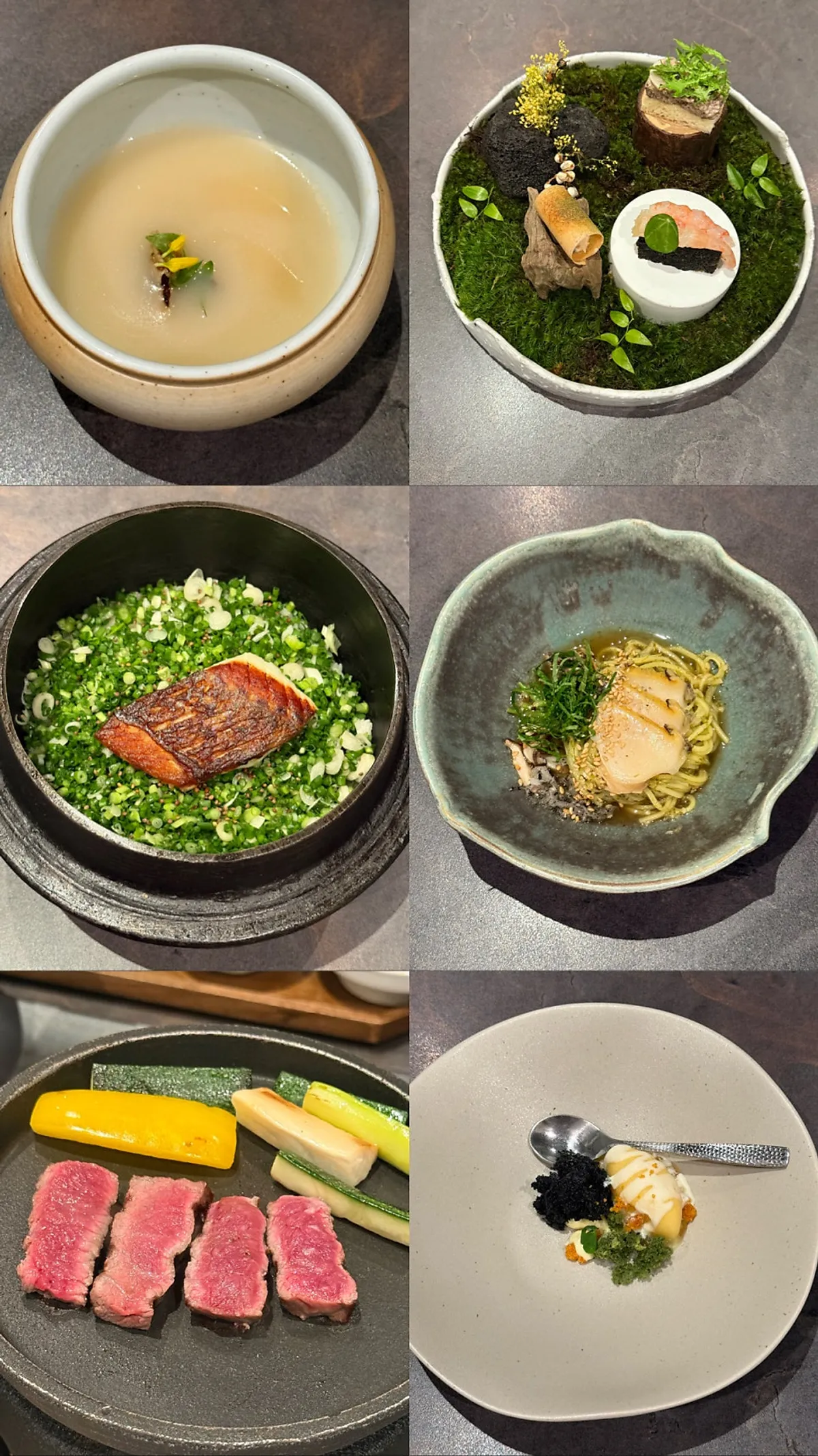 All the dishes from the Lunch C course gathered together