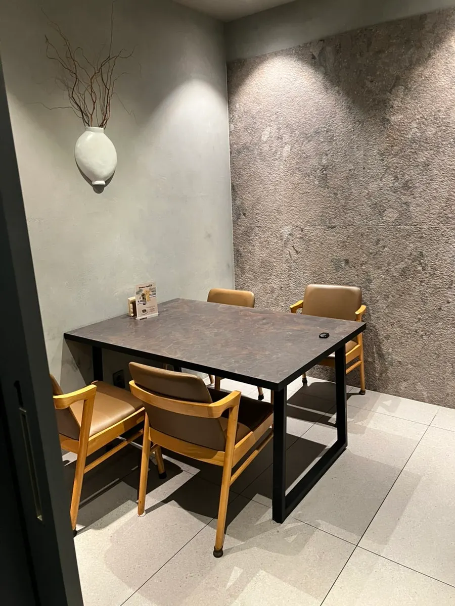 White-and-gray private room