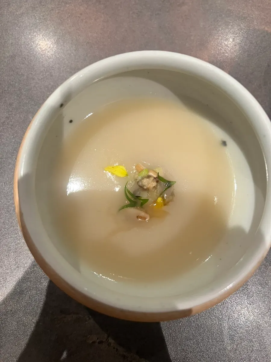 Beef-and-chicken rich porridge course dish