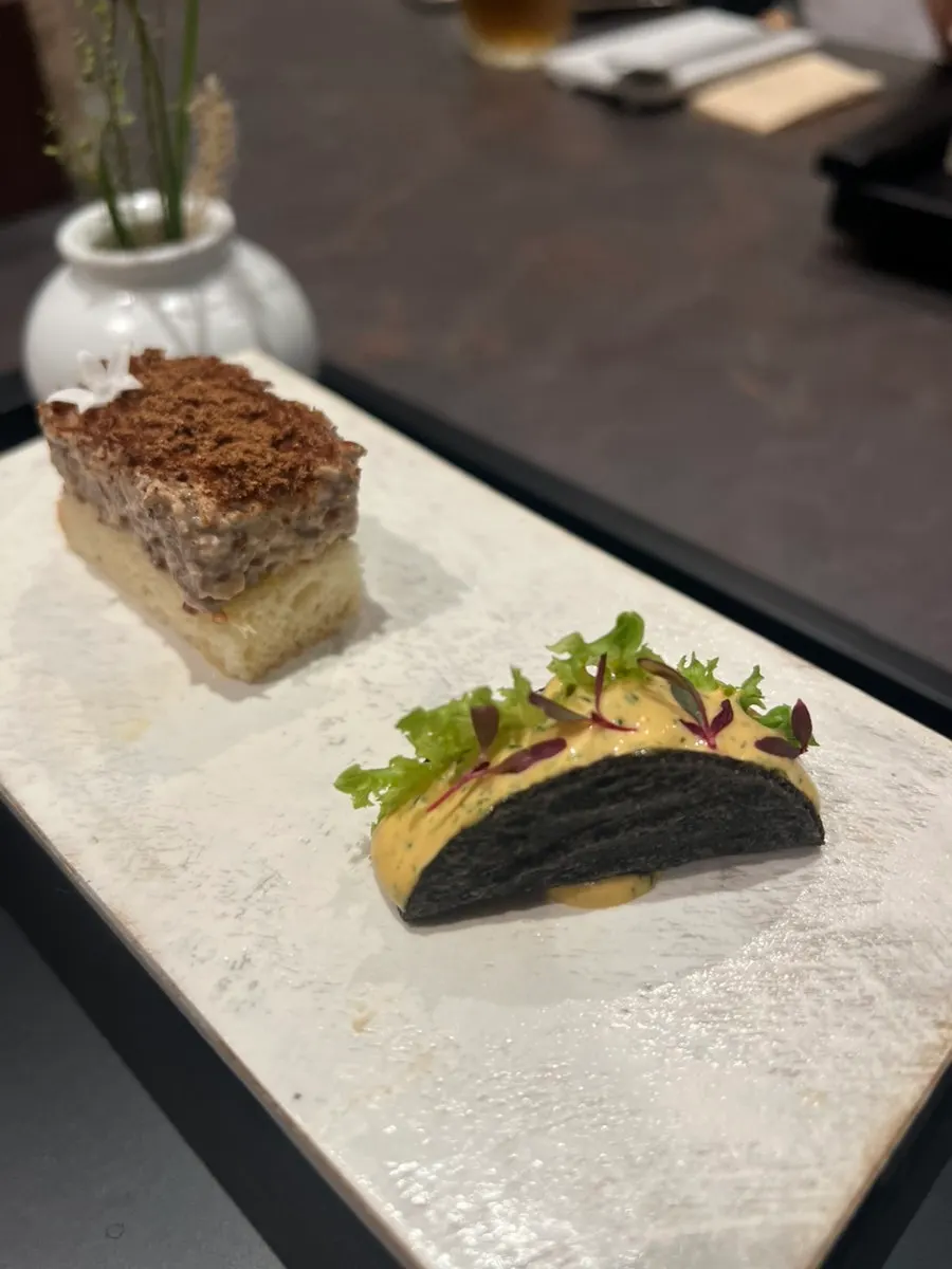 Bulgogi sandwich and lobster taco