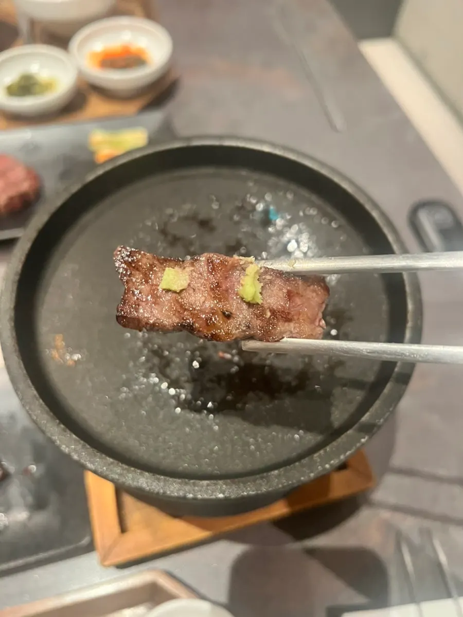 Striploin served with salt