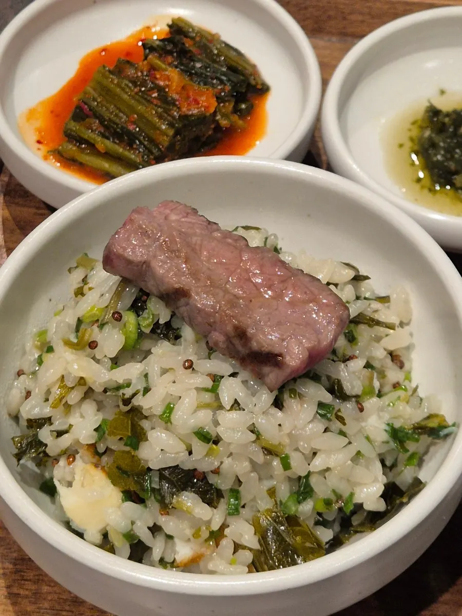 Hanwoo grilled on a personal brazier