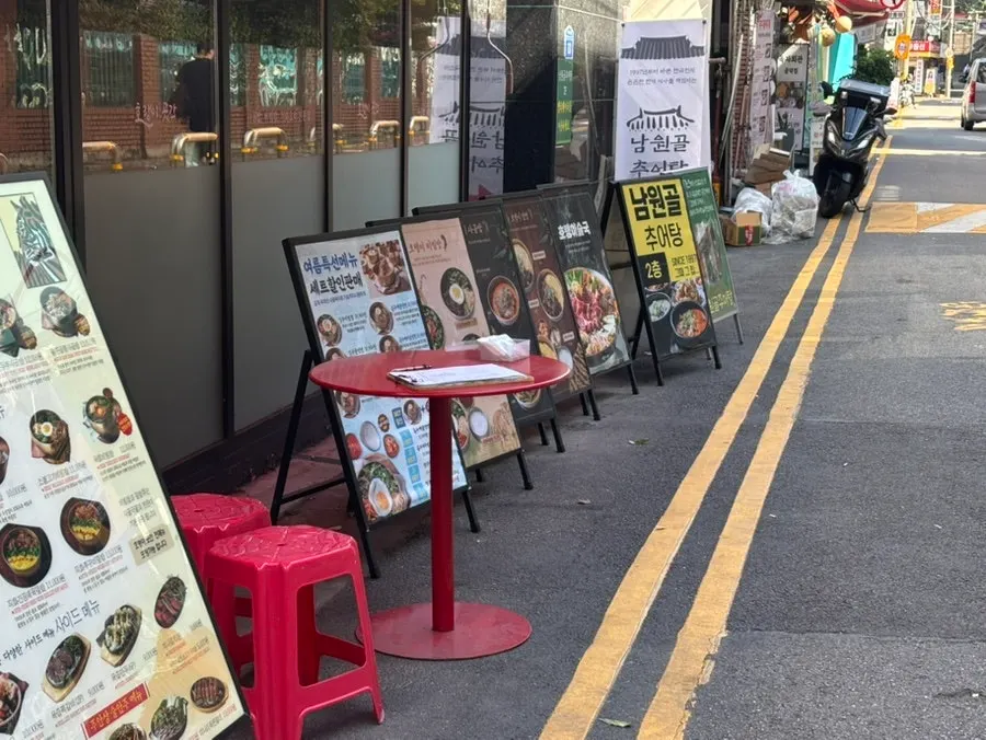 Parking space in the alley in front of the store