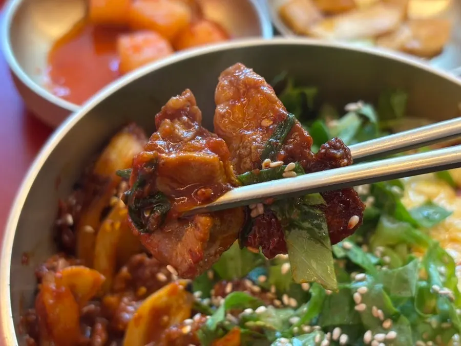 Smoky grilled pork over rice