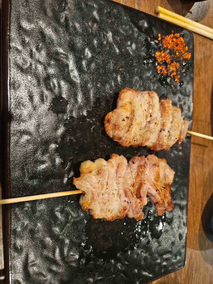 Springy-textured chicken heart skewer