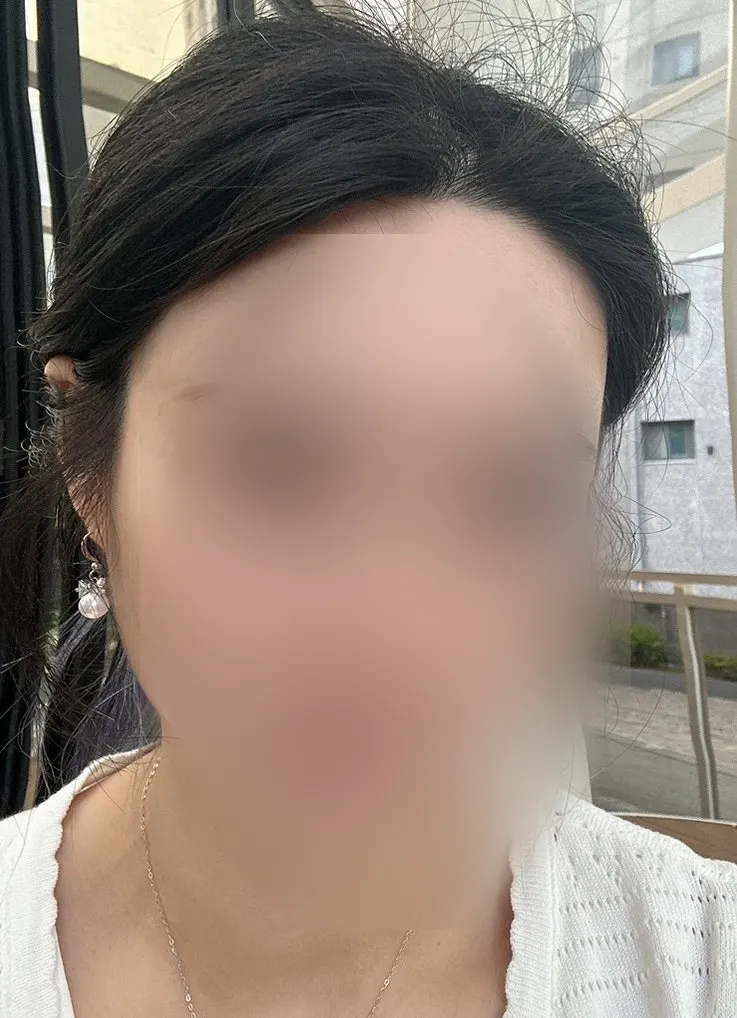 Next-day makeup with just blush and the lash extensions
