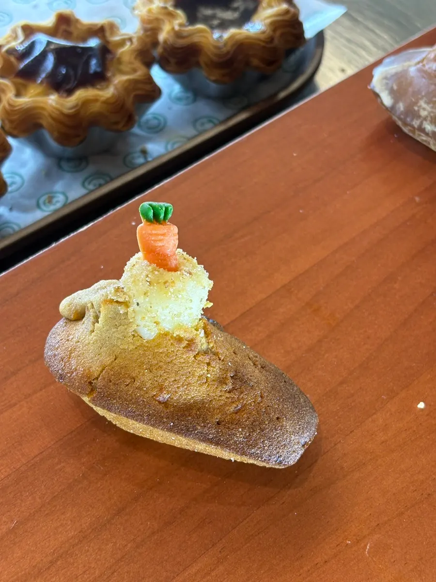 Baked goods inside the store showcase