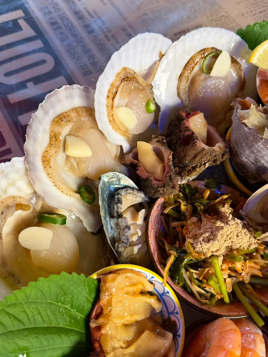 Full view of the generously loaded seafood platter