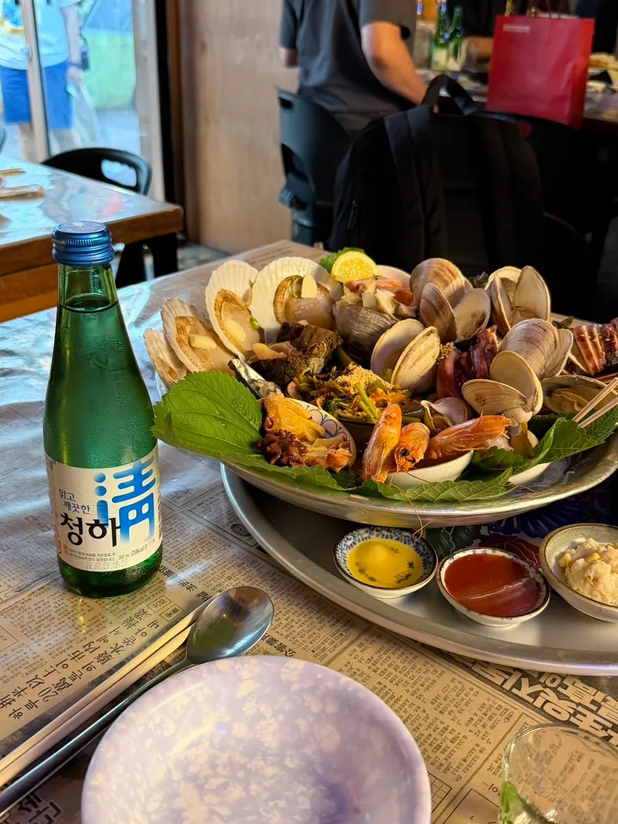 Close-up of the seafood platter presentation