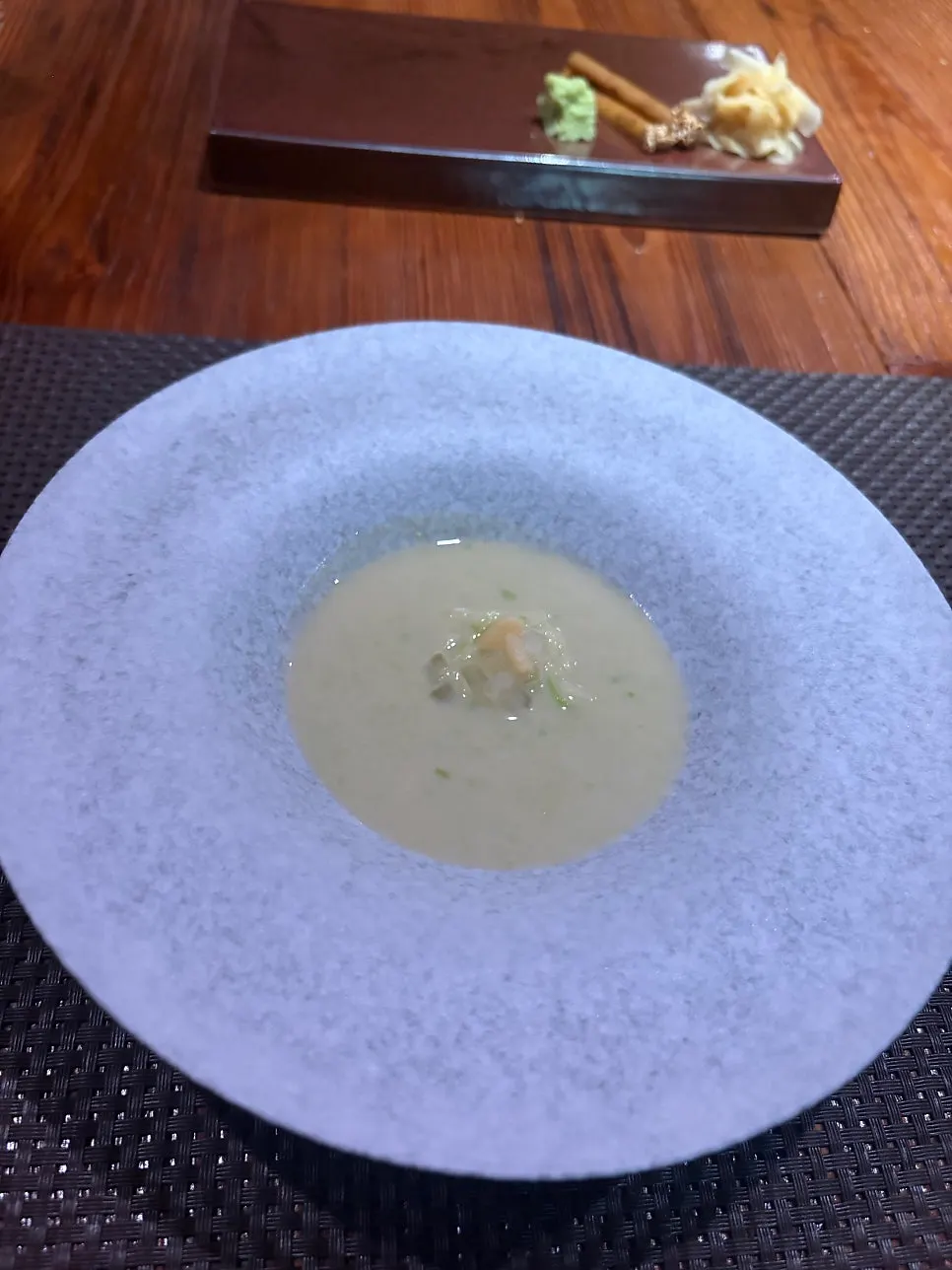 Close-up of the palate-opening first dish