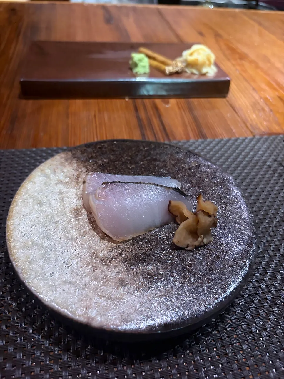 Smoked mackerel and shiso leaf hoemuchim
