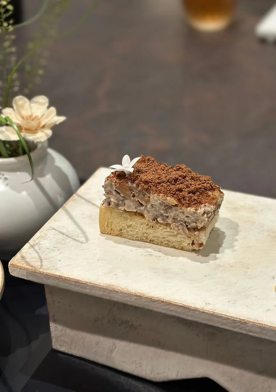Bulgogi sandwich with hanwoo bulgogi and truffle cream cheese on a brioche bun