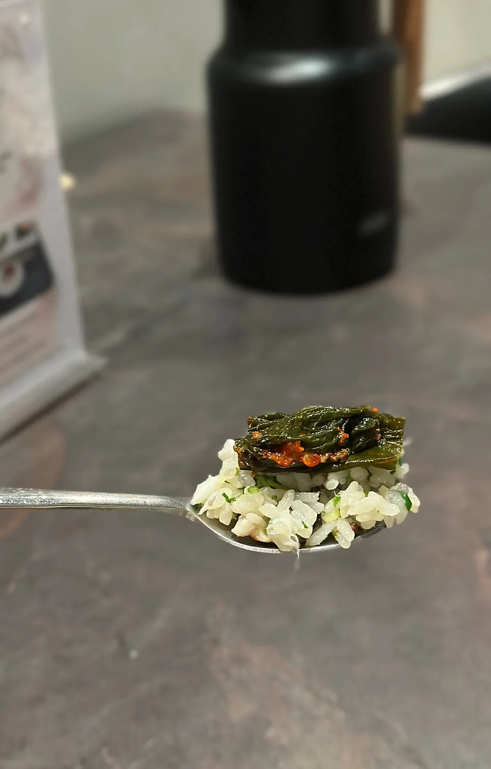 Seasonal sea bream pot rice served as a full table setting