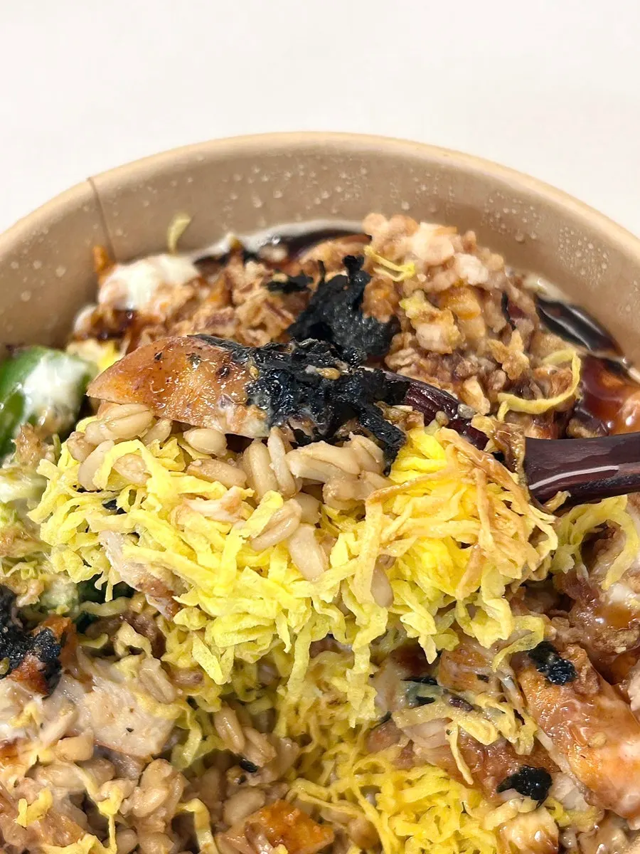 Chicken protein rice bowl finished, empty bowl