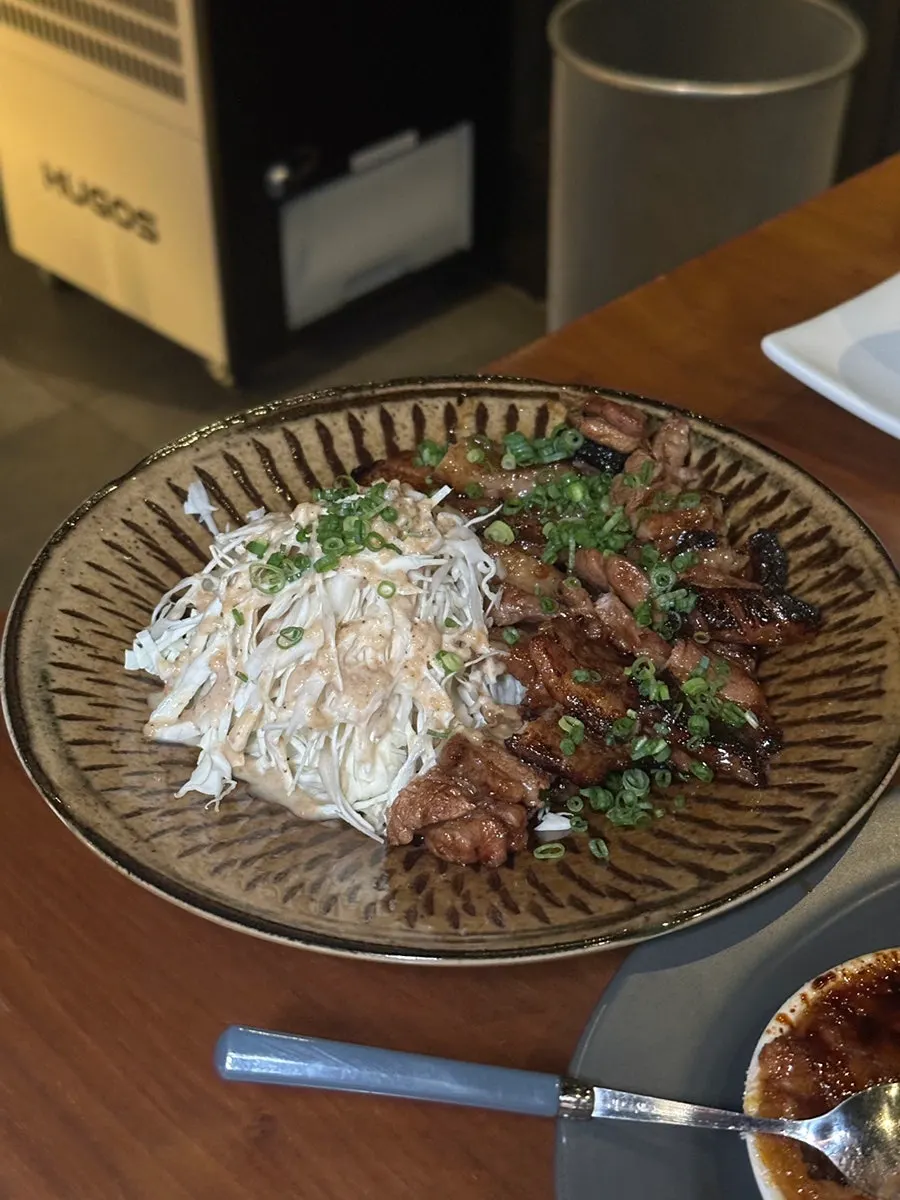 Ordered donteki pork and ankimo dishes
