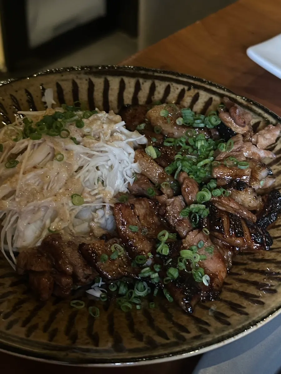 Charcoal-grilled donteki pork
