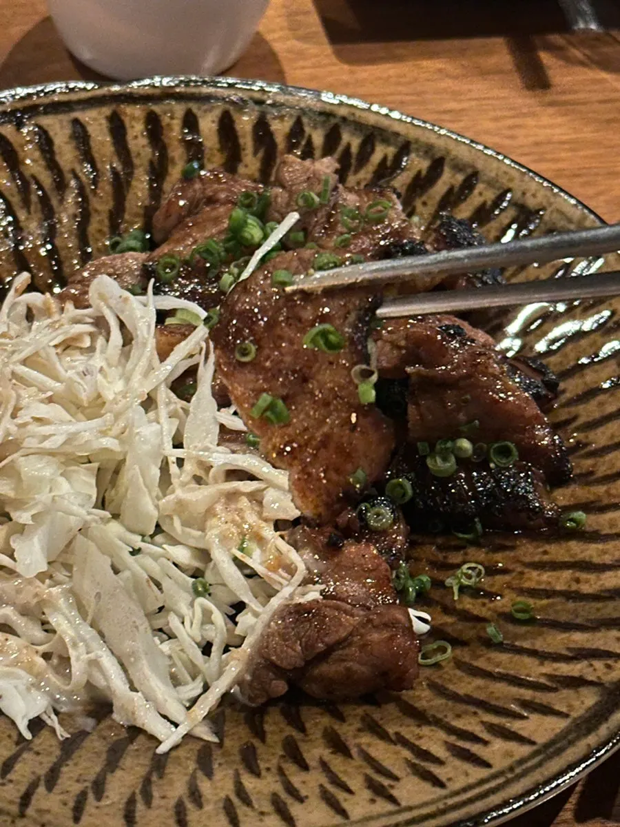 Charcoal-grilled donteki pork with special sauce