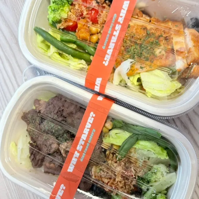 Beef Light Protein Box packed to go