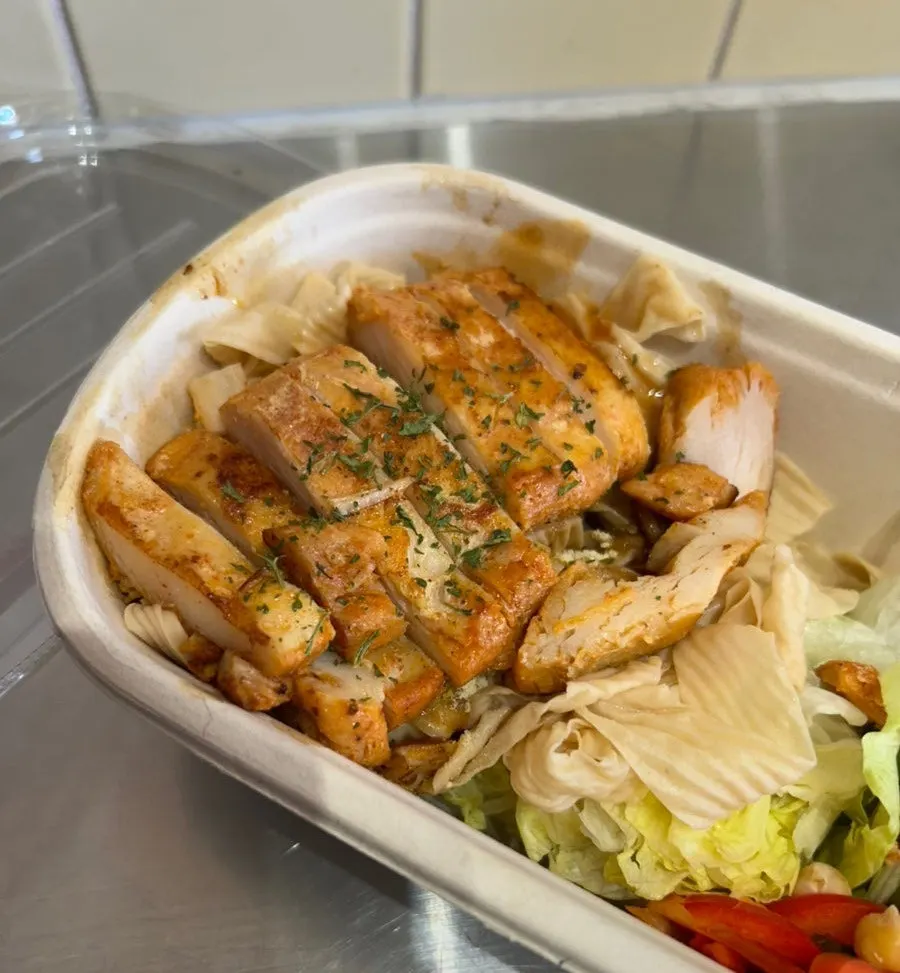 Chicken tofu noodle protein box right after opening