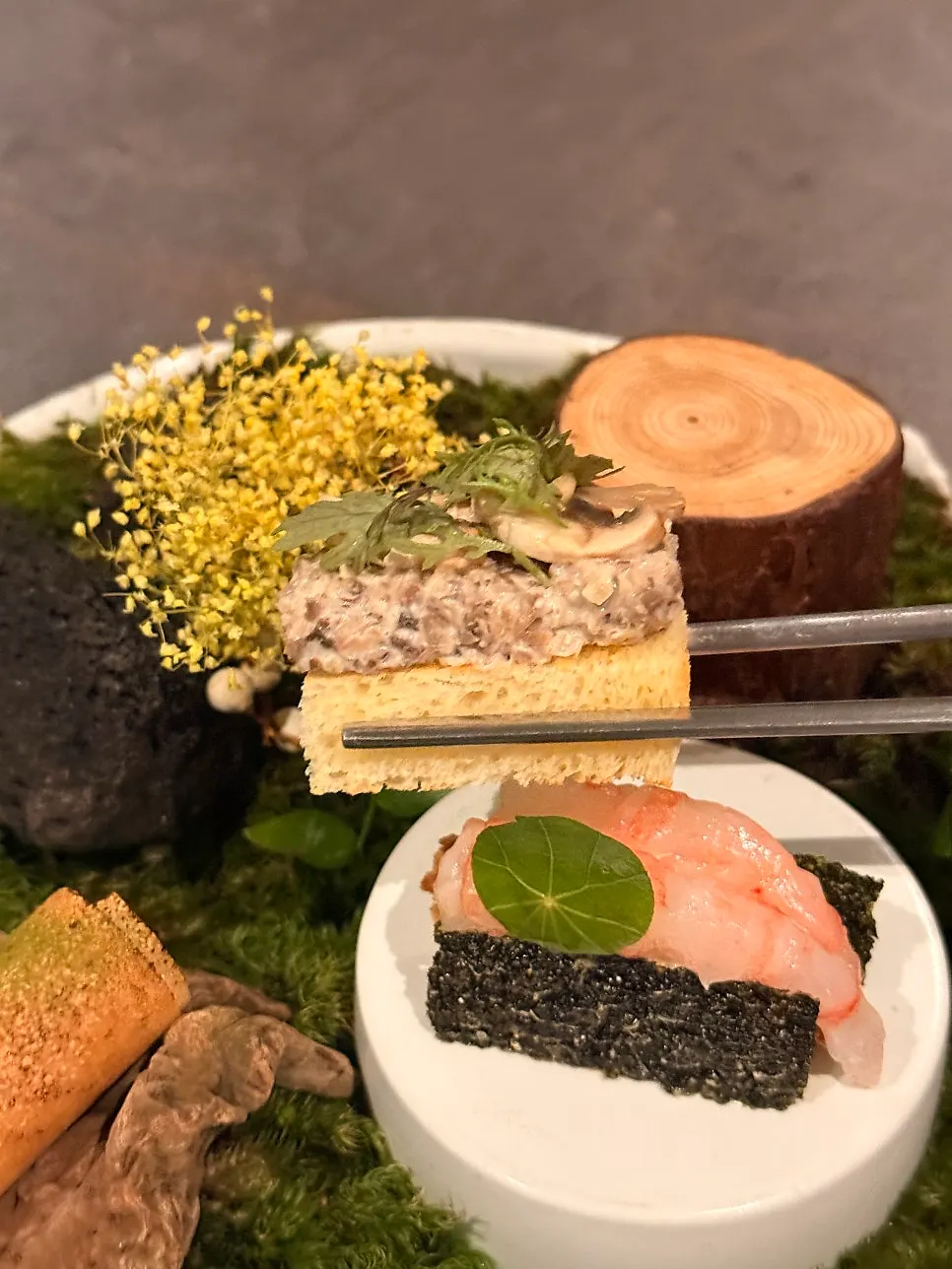 Close-up of the bite-sized bulgogi sandwich