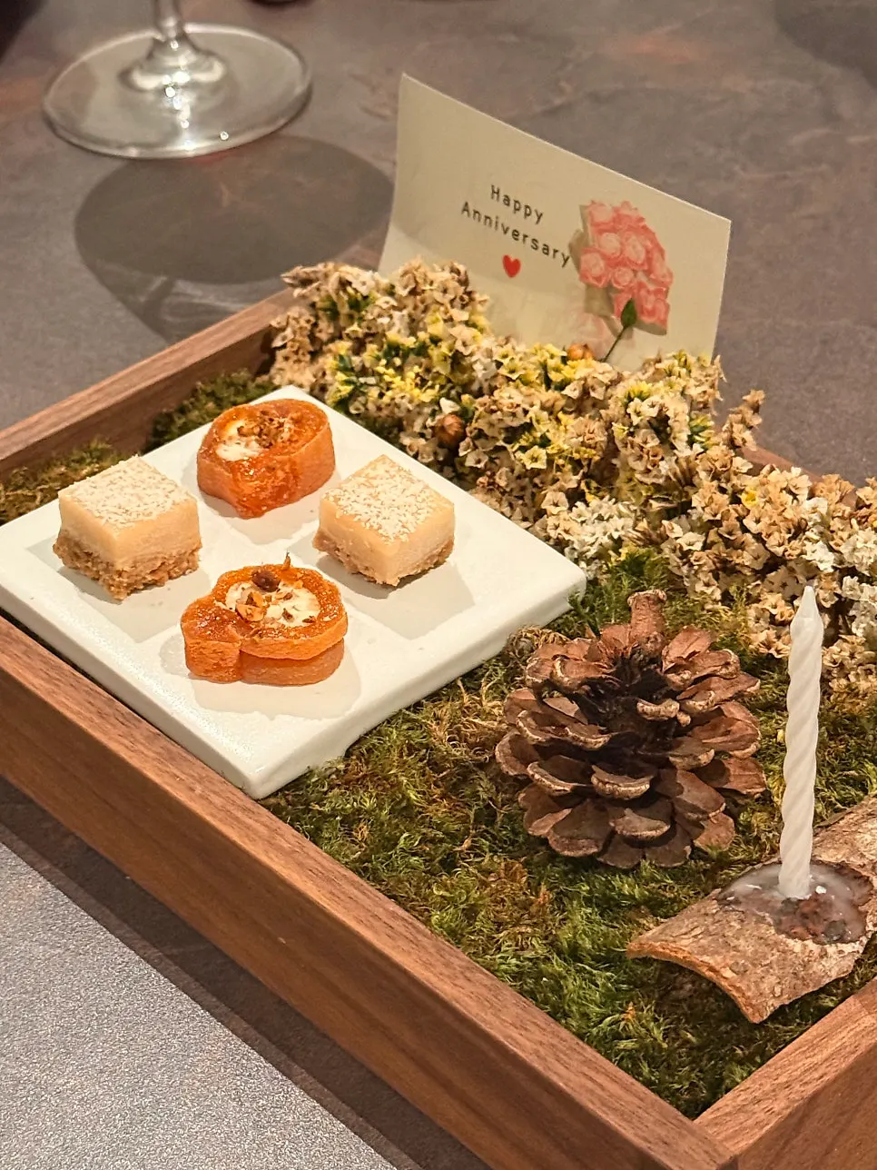 Corn ice cream served as dessert