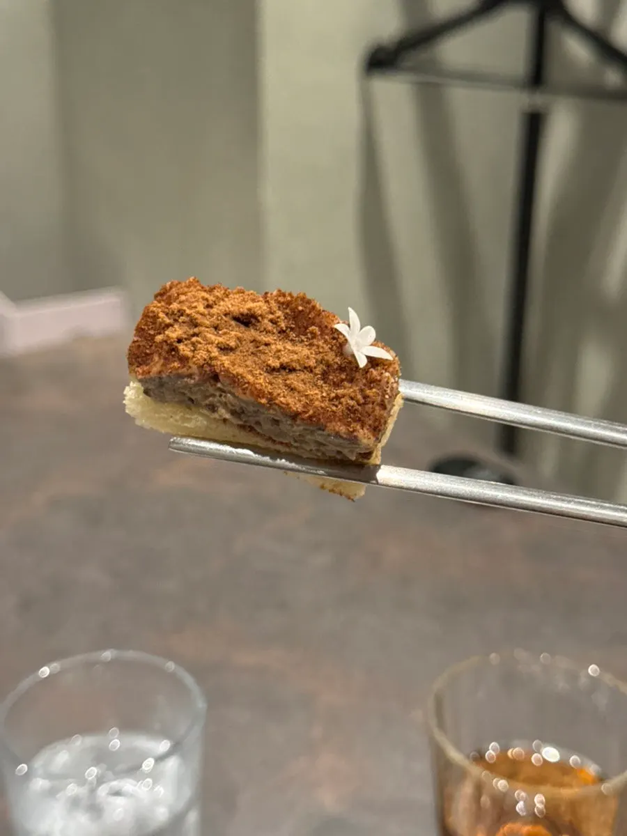 Close-up of the bite-sized dishes