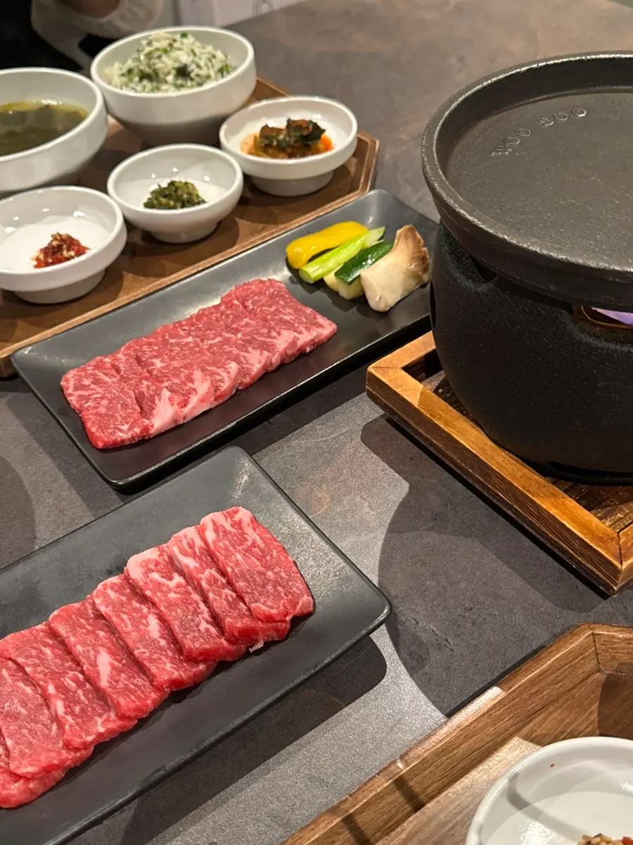 1++ hanwoo divided into portions