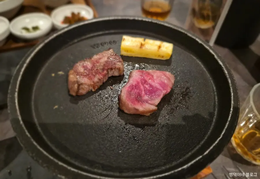 구워지는 1++ 한우 등심