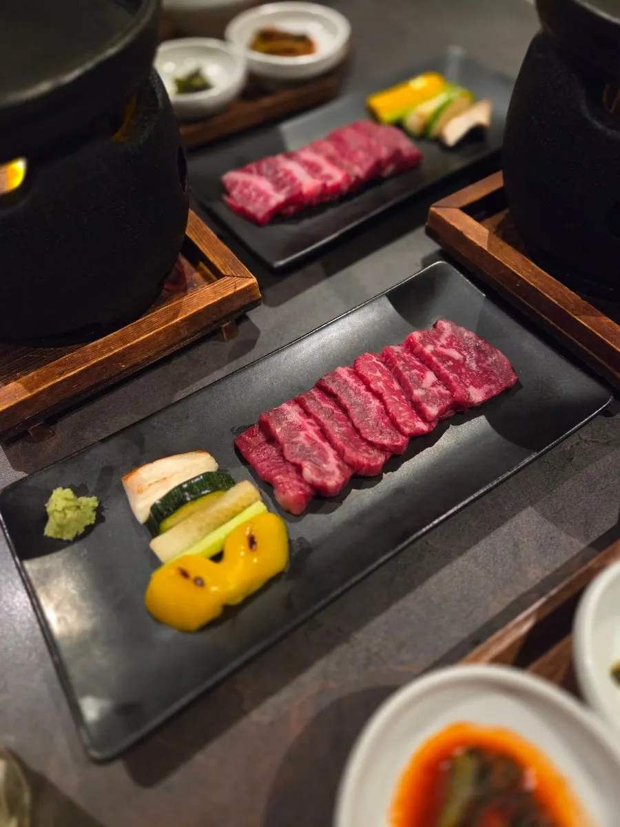 개인화로에 올린 한우 채끝살
