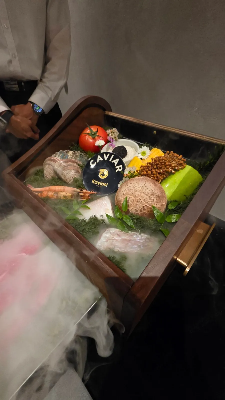 Display box holding the course ingredients