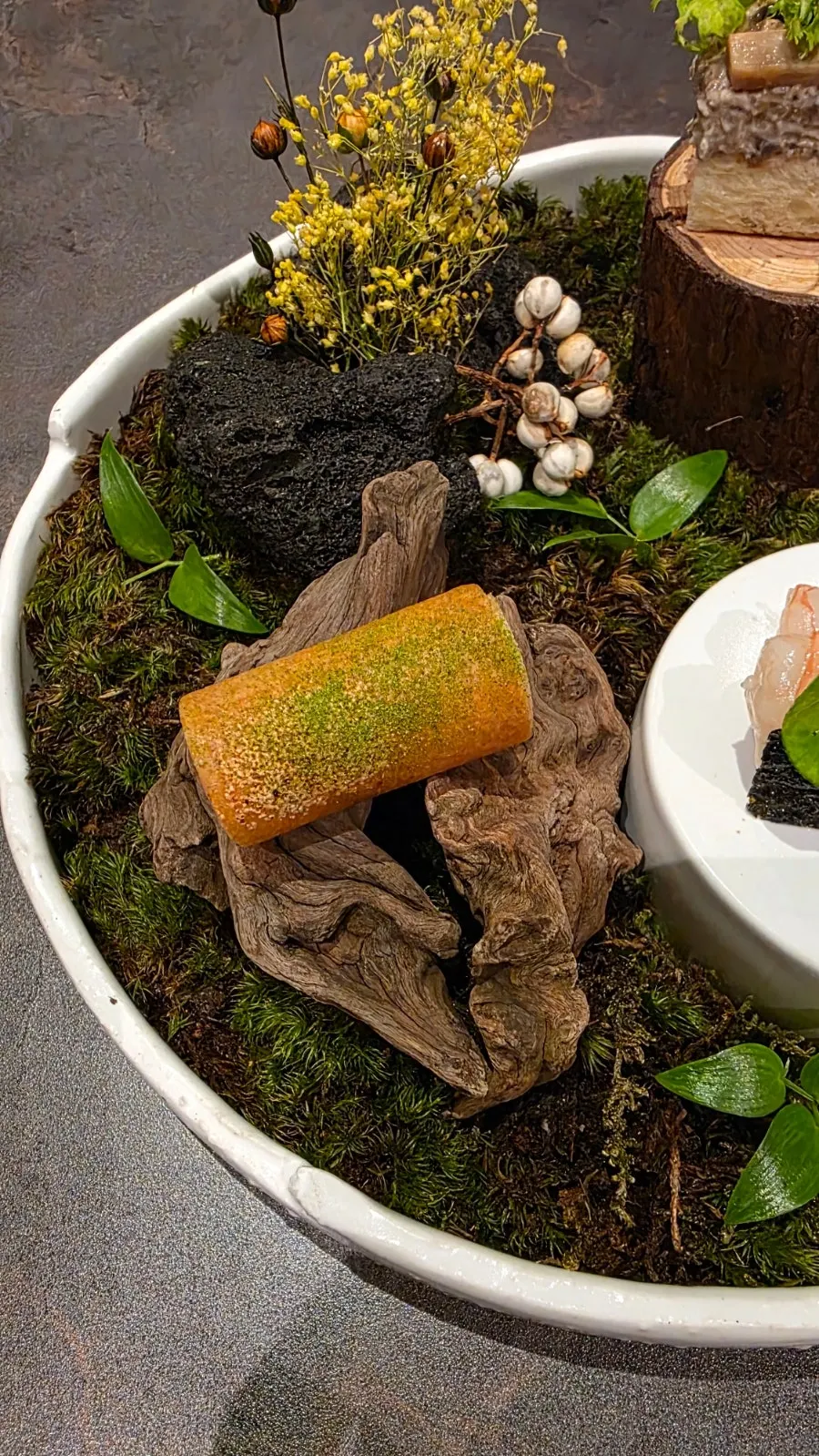 Scallop and clam served in brick pastry