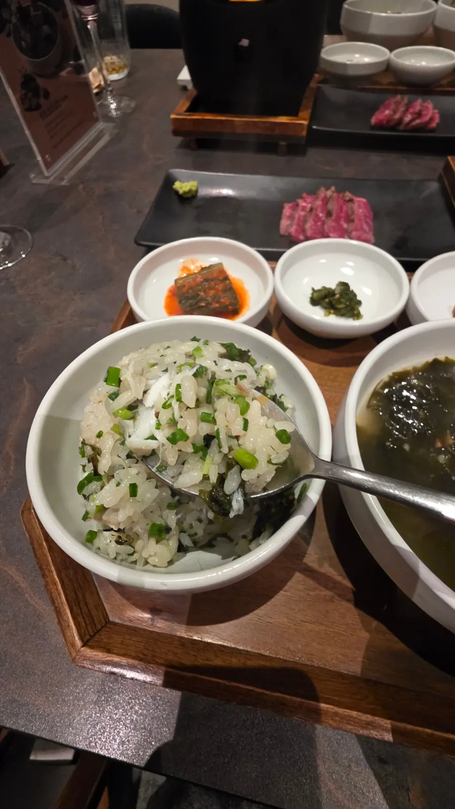 Hanwoo seaweed soup served with rice