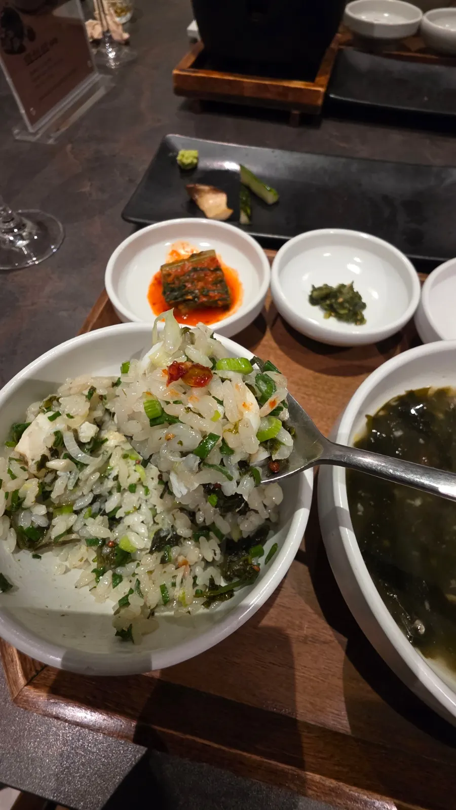 Table setting with three side dishes
