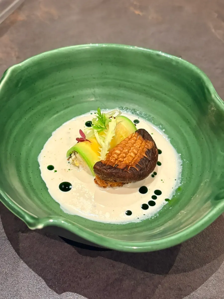 Shiitake shrimp dish and sauce