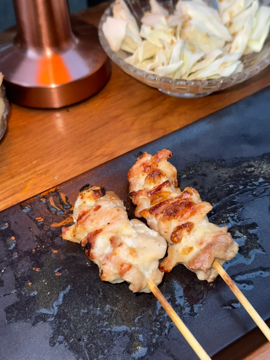 Final chicken shoulder skewer of the course