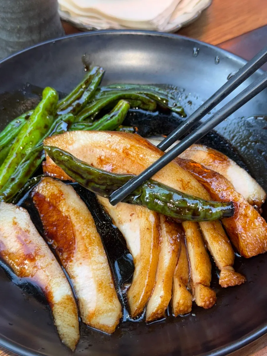 A piece of gently simmered pork jowl