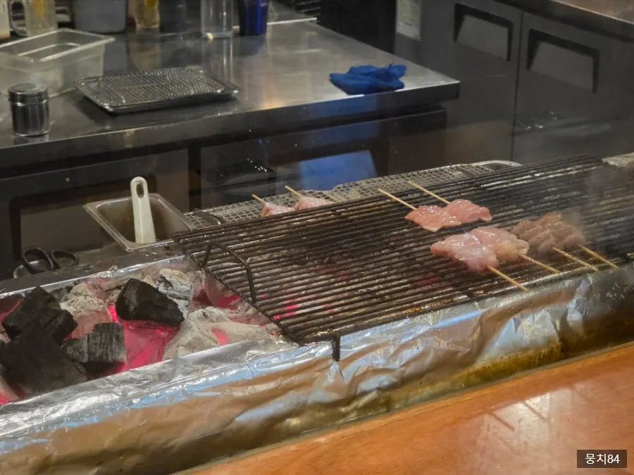 Table setup for ordering the 3-skewer course at Yakitori Shomong