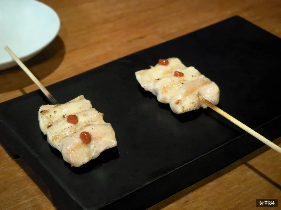 Yakitori skewers served one type at a time
