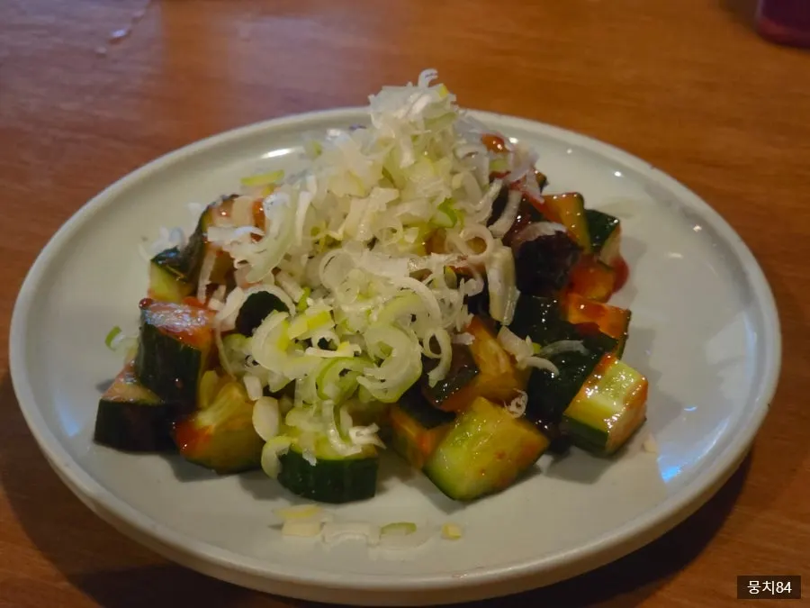 Crisp cucumber side dish with plum sauce