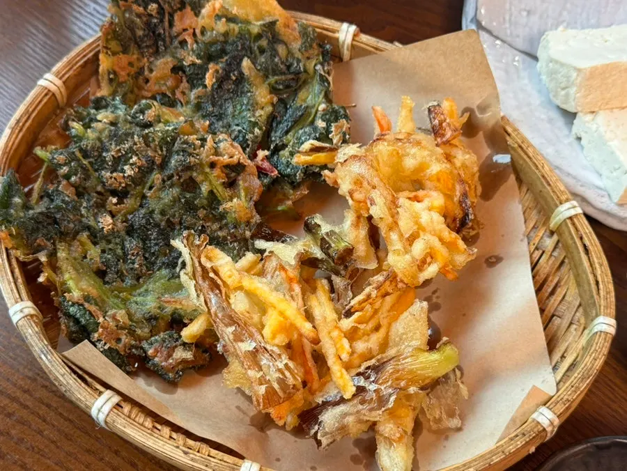 Generous Korean meal spread