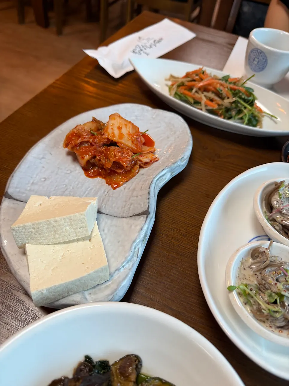 Dubu kimchi and cheonggukjang among the side dishes
