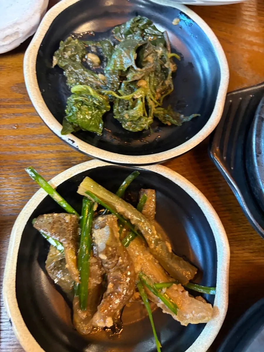 Selection of Korean set-meal side dishes